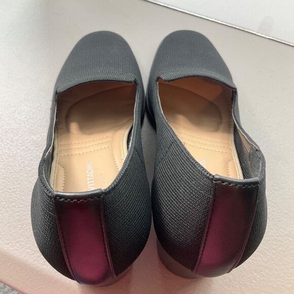 Adrienne Vittadini 9 Britanny Black Heeled Knit Loafers Minimalist Old Money - Picture 10 of 14